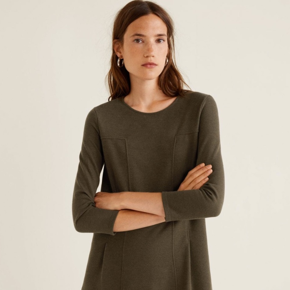 NWT!! Khaki Dart detail dress by Mango
